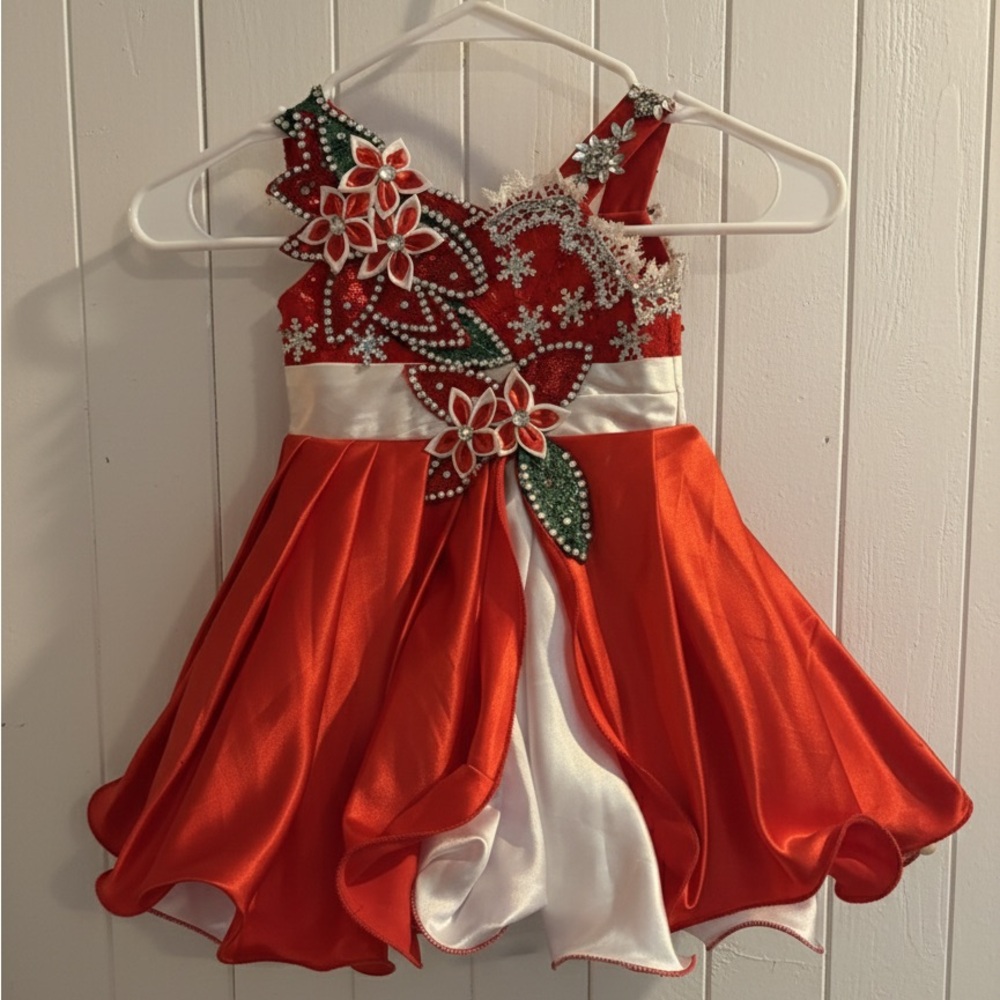 Elegant Red and White Kids Costume Dress